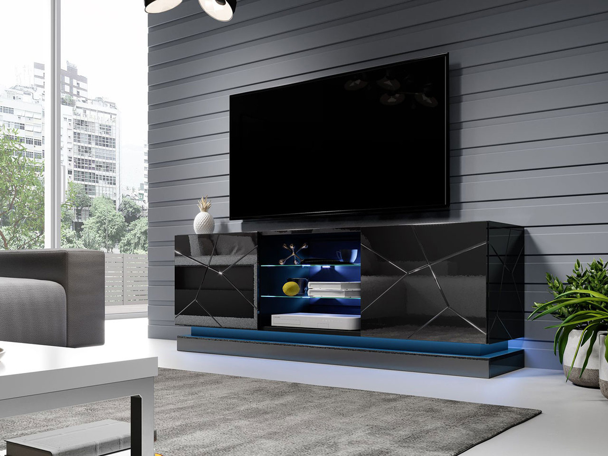 TV-bord Linar (Sort + Blank sort)