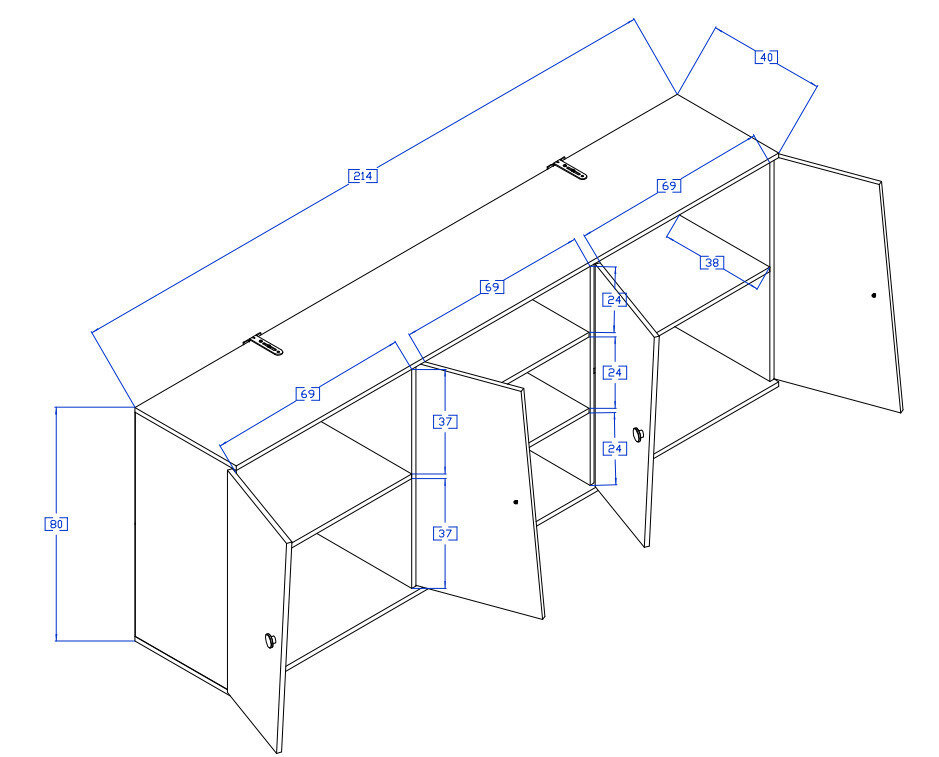 Vægskab Mirelbu 115 (Artisan eg + Hvid)