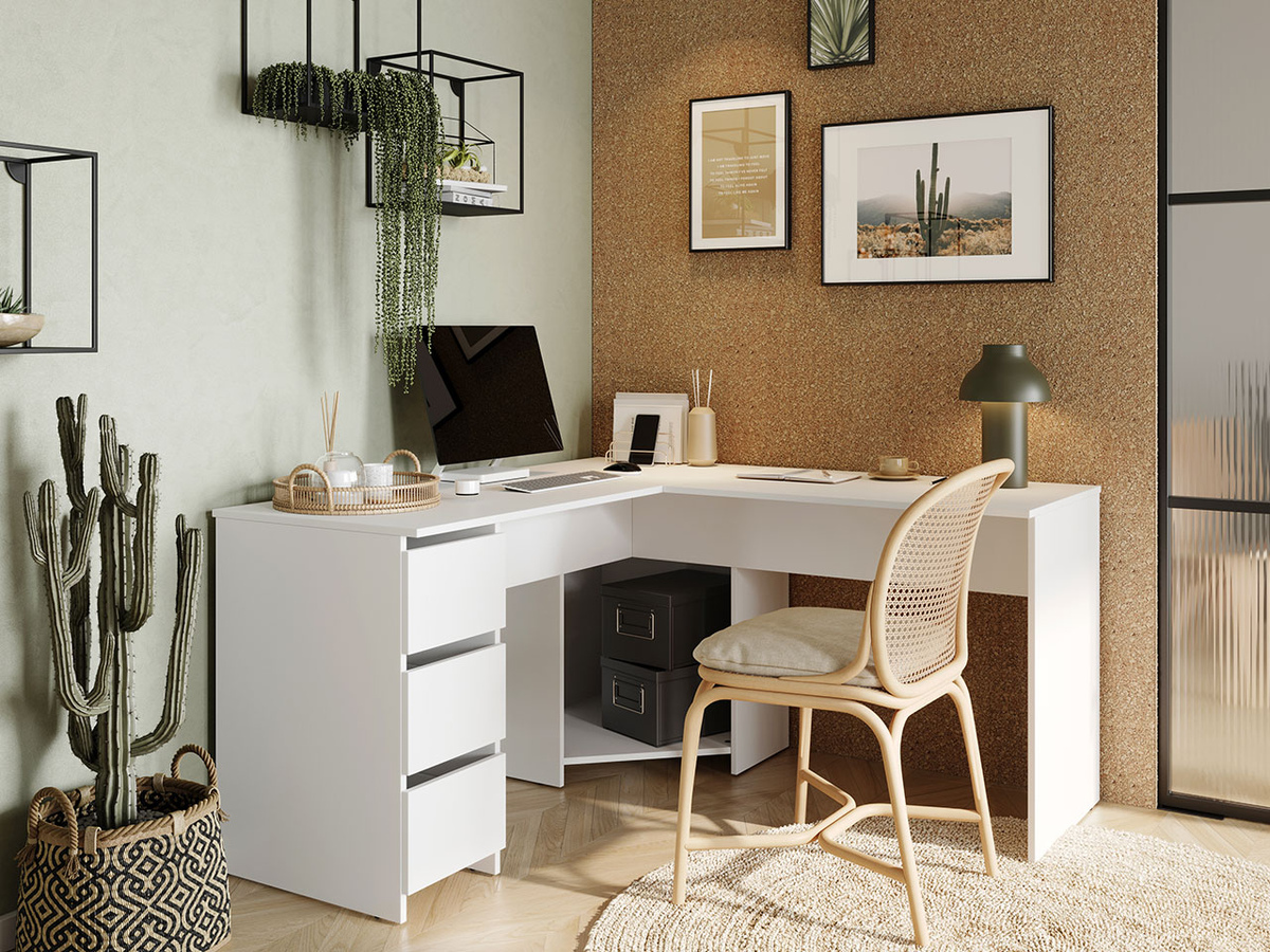 Hjørneskrivebord Comfivo 576 (Hvid)