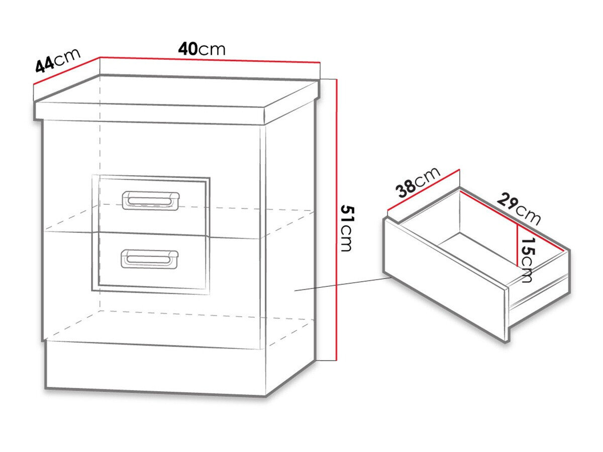 Sengebord Lircava 113 (Lefkas egetræ)