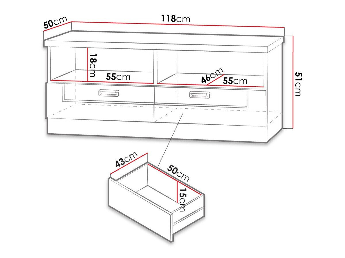 TV-bord Lircava 110 (Lefkas eg)