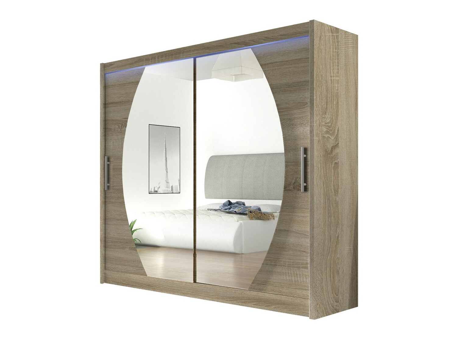 Garderobeskab Closico Pallor IV (Sonoma eg)