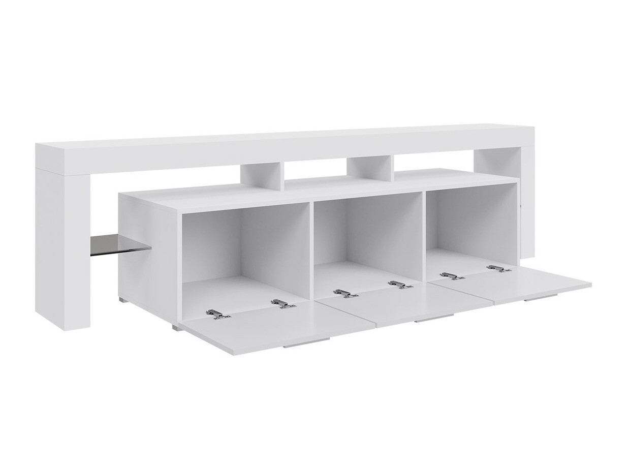 TV-bord Arbor (Hvid + Blank sort)