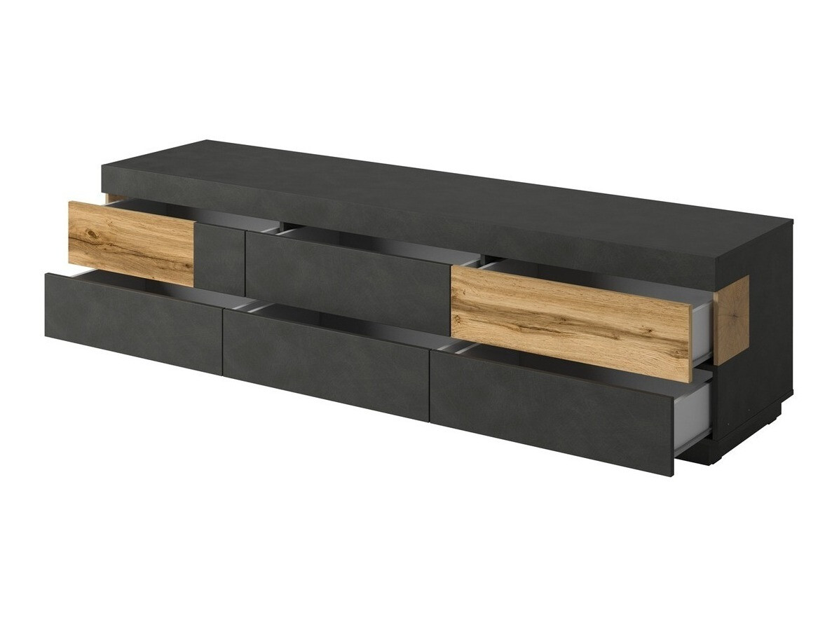 TV-bord Livlore 102 (Matera grå + Wotan eg)