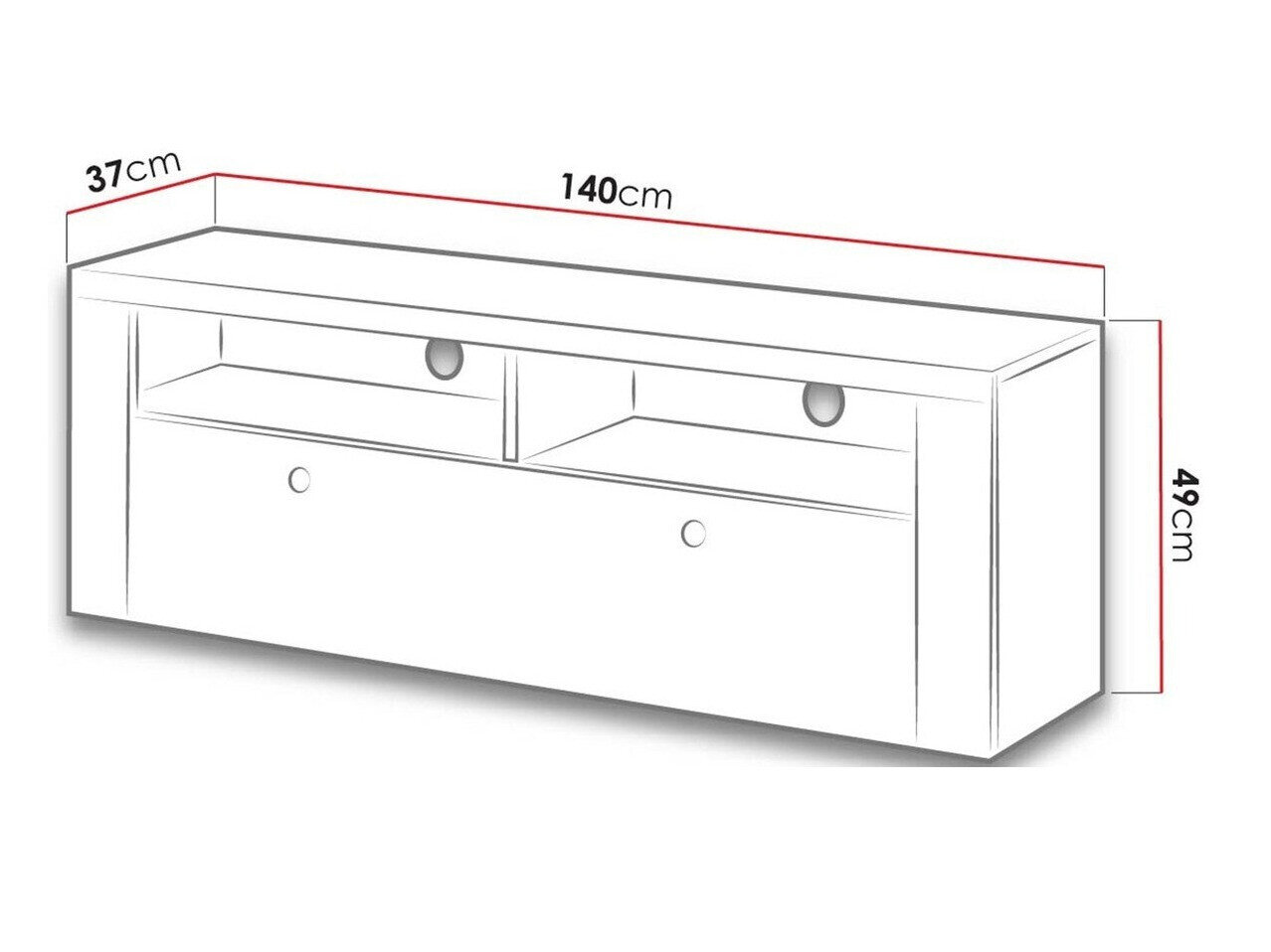 TV-bord Salelbo 103 (Sibu-lærk + Trøffel egetræ)