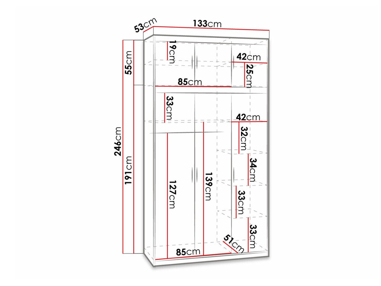 Garderobeskab Novduni 104 (Sonoma eg)