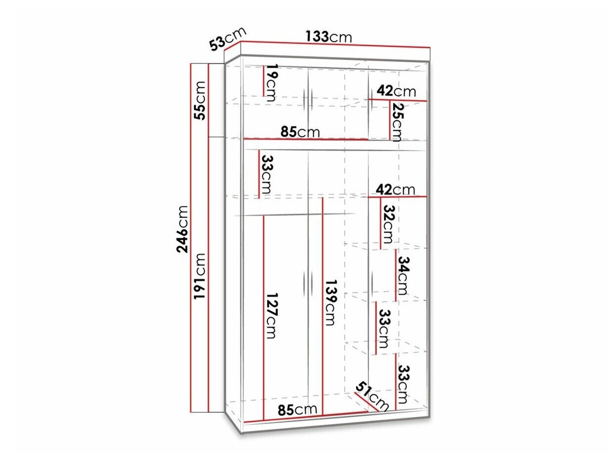 Garderobeskab Novduni 105 (Sonoma eg)