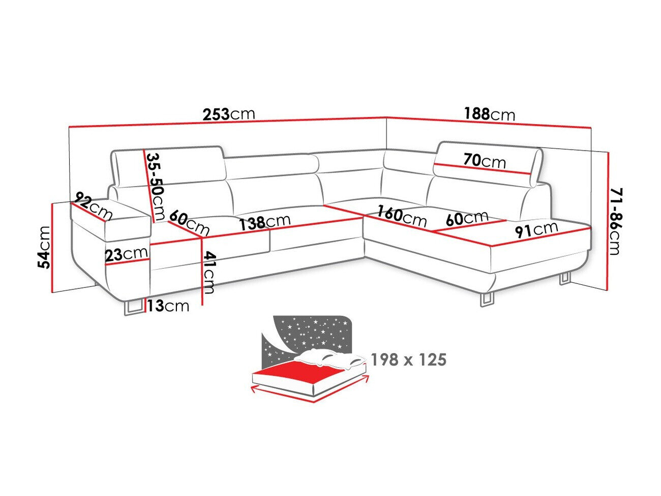 Hjørnesofa Comfivo 306 (Manila 16 + Manila 18)