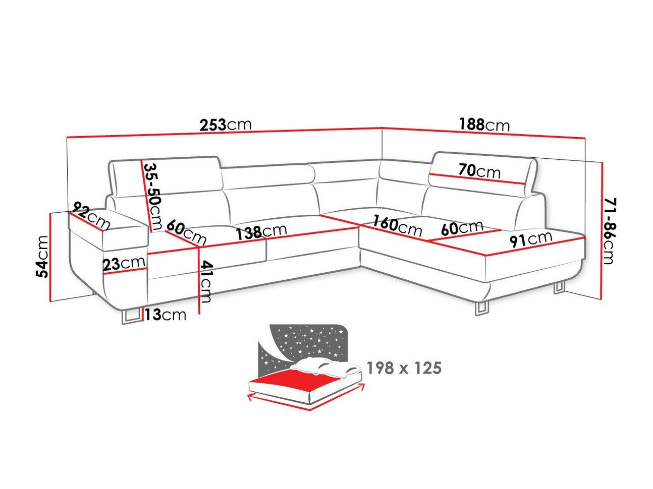 Hjørnesofa Comfivo 306 (Manila 16 + Manila 18)