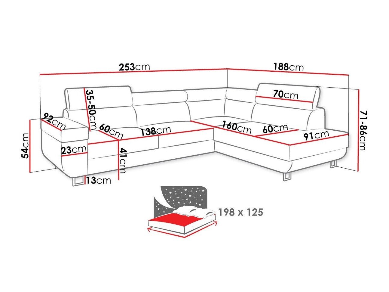 Hjørnesofa Comfivo 306 (Manila 18 + Manila 16)