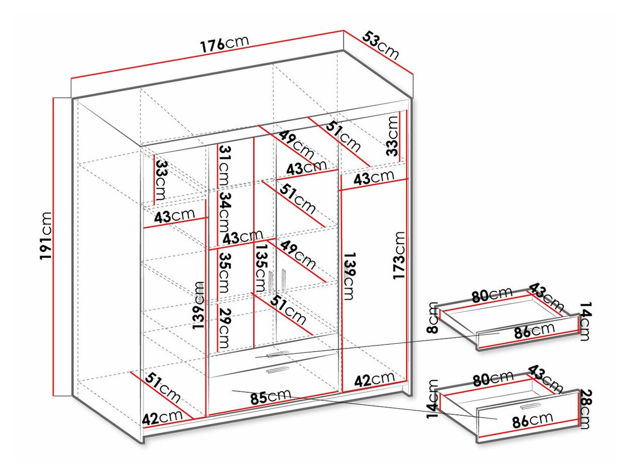 Garderobeskab Novduni 107 (Sonoma eg)
