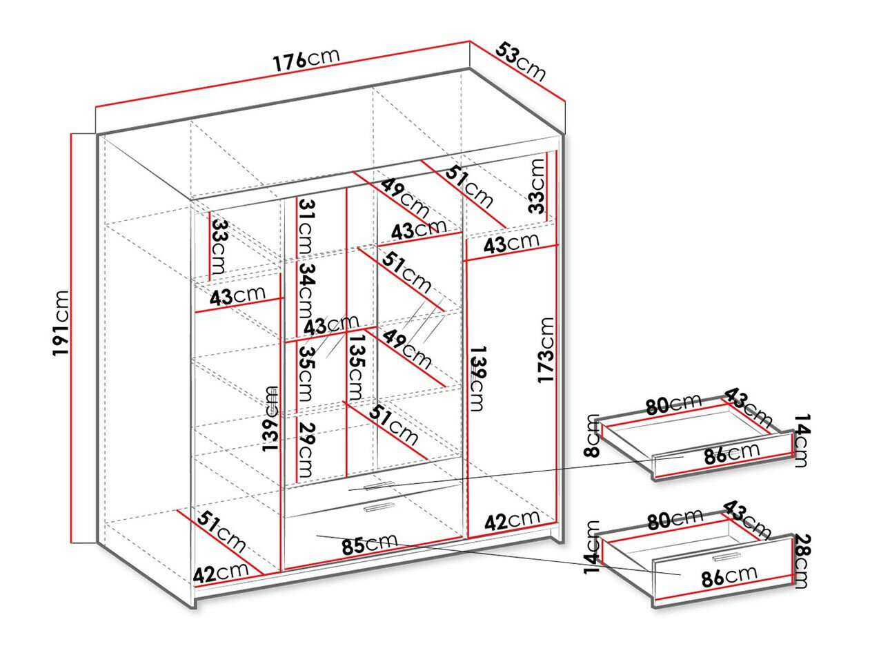Garderobeskab Novduni 108 (Sonoma eg)