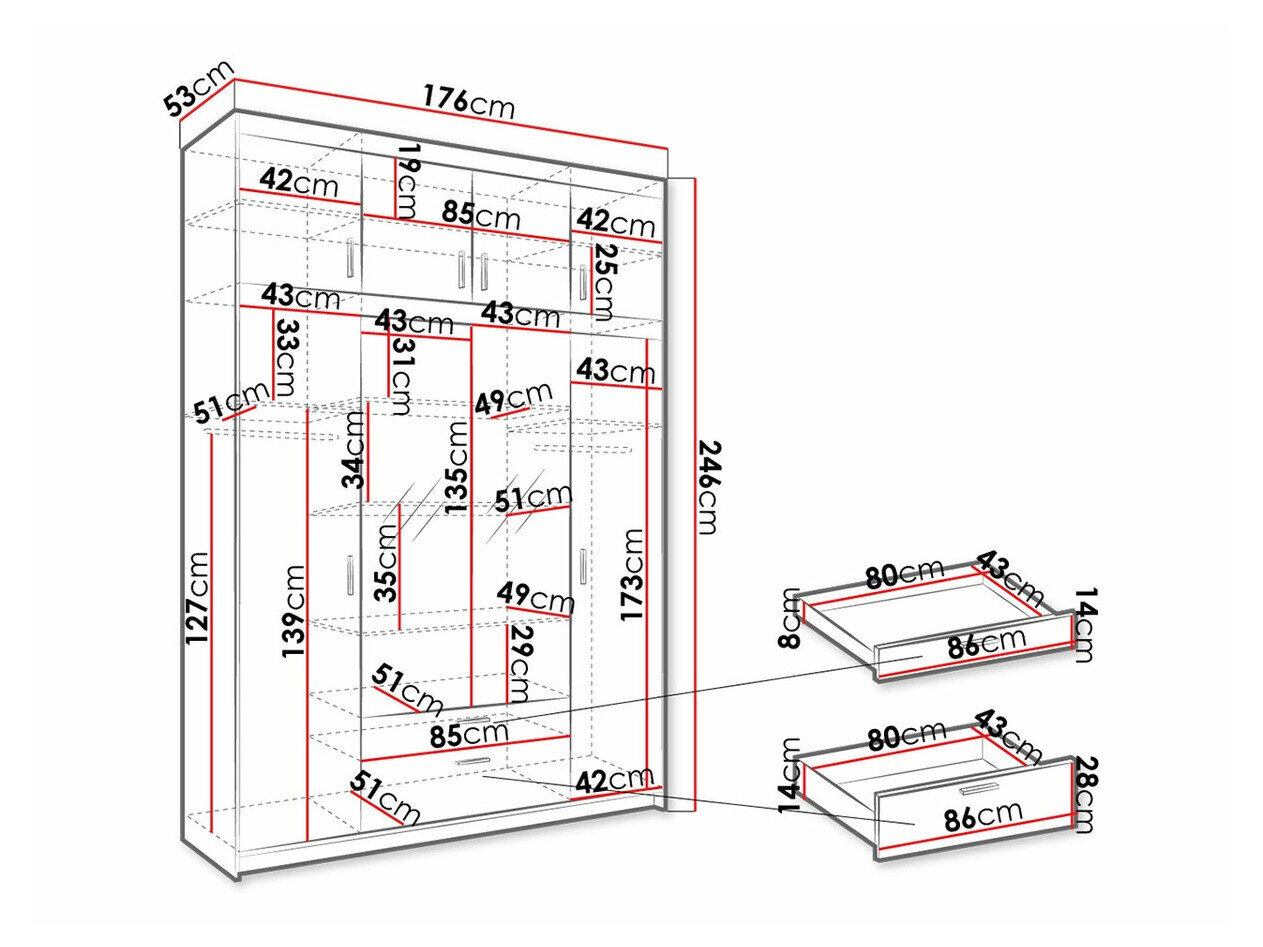 Garderobeskab Novduni 109 (Sonoma eg)