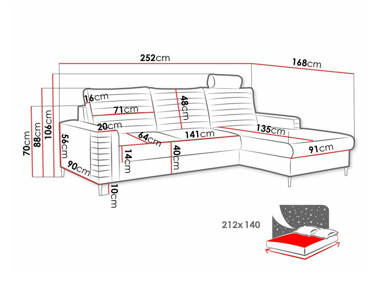 Hjørnesofa Comfivo 243 (Velluto 08)
