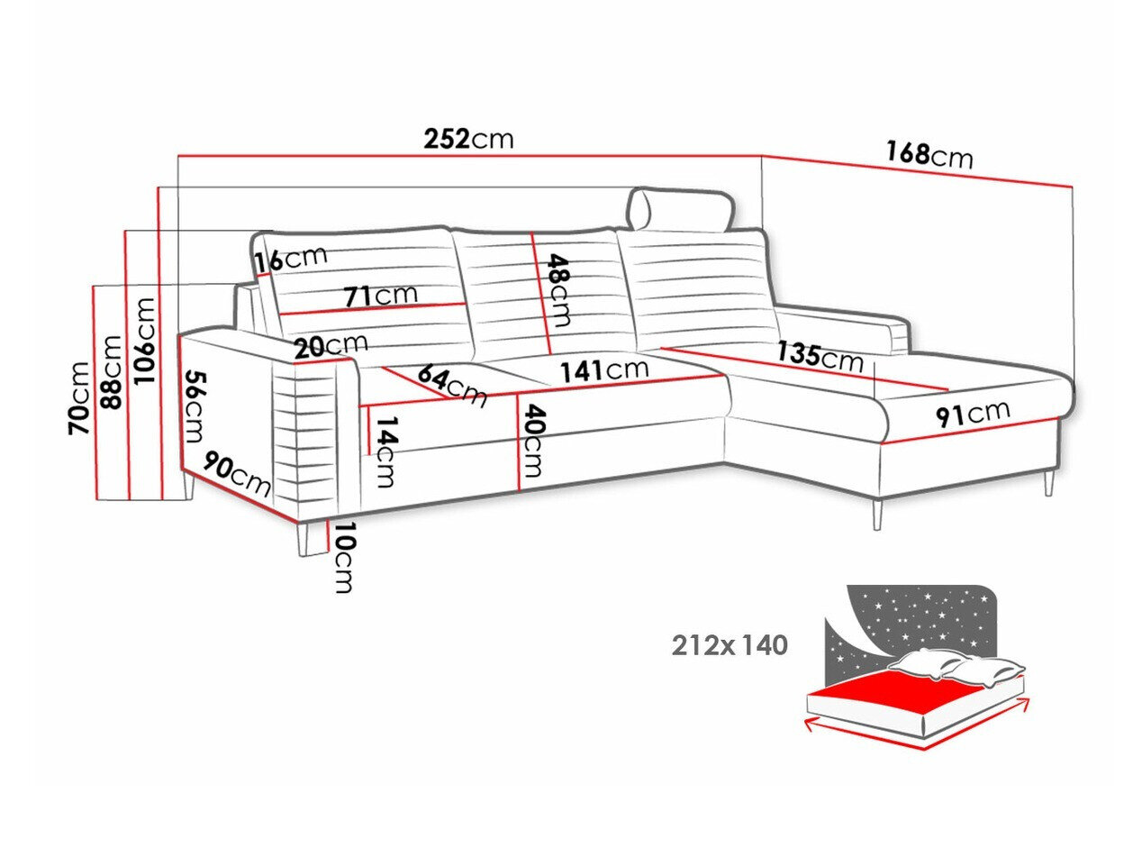 Hjørnesofa Comfivo 243 (Velluto 25)