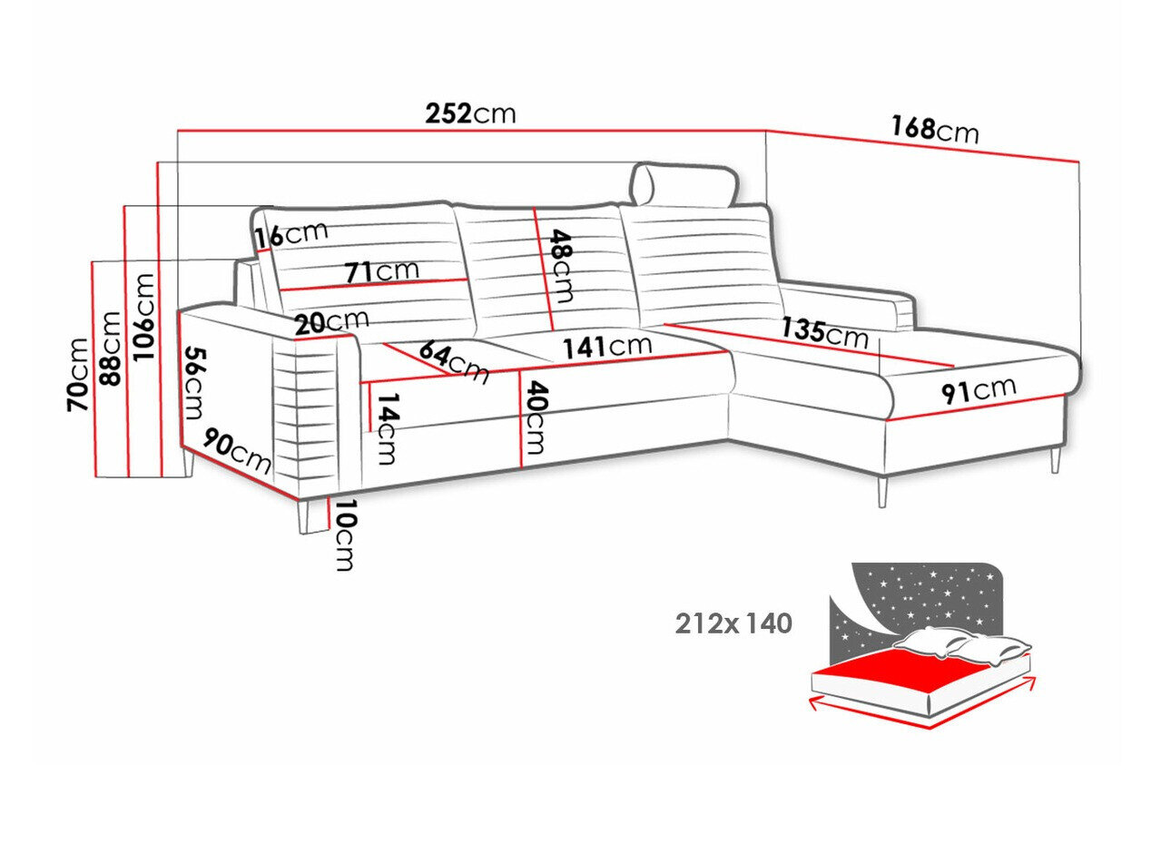 Hjørnesofa Comfivo 243 (Velluto 33)