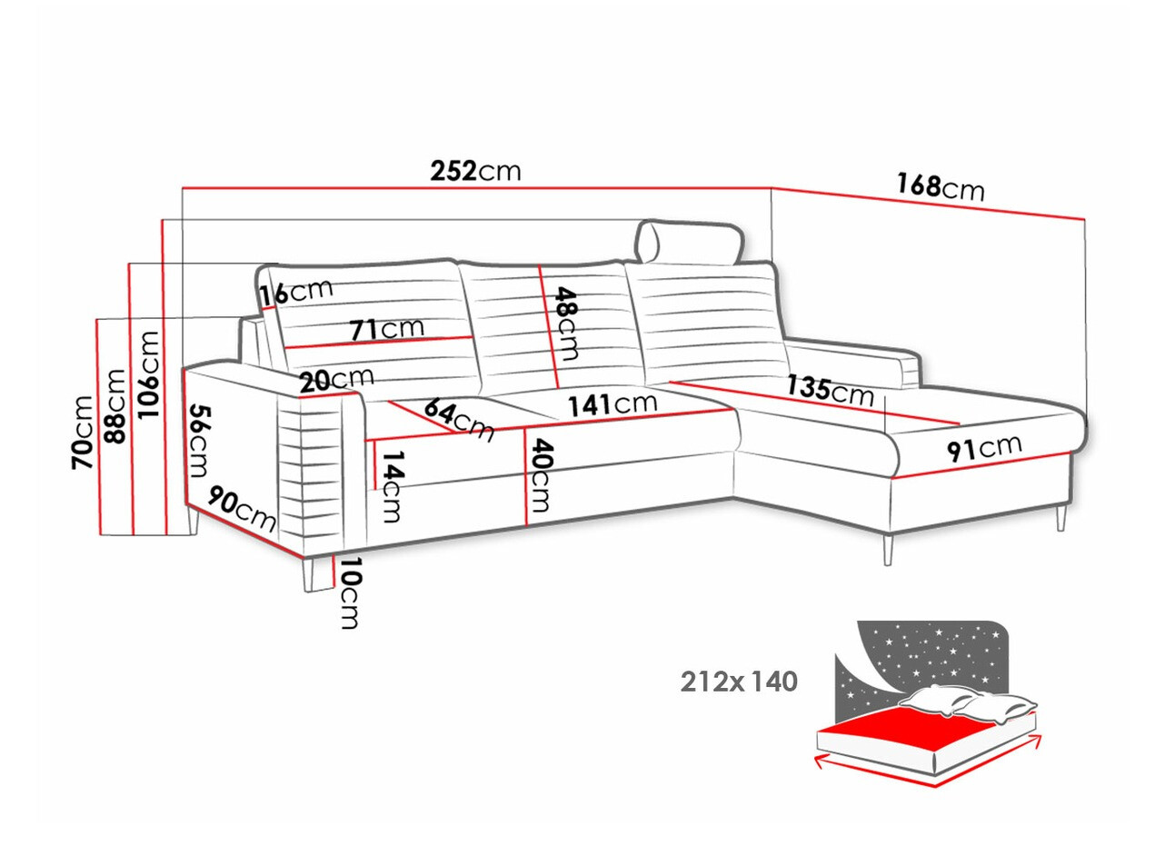Hjørnesofa Comfivo Cumintudo (Velluto 08)