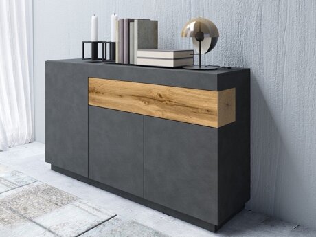 Kommode Livlore 105 (Matera grå + Wotan eg)