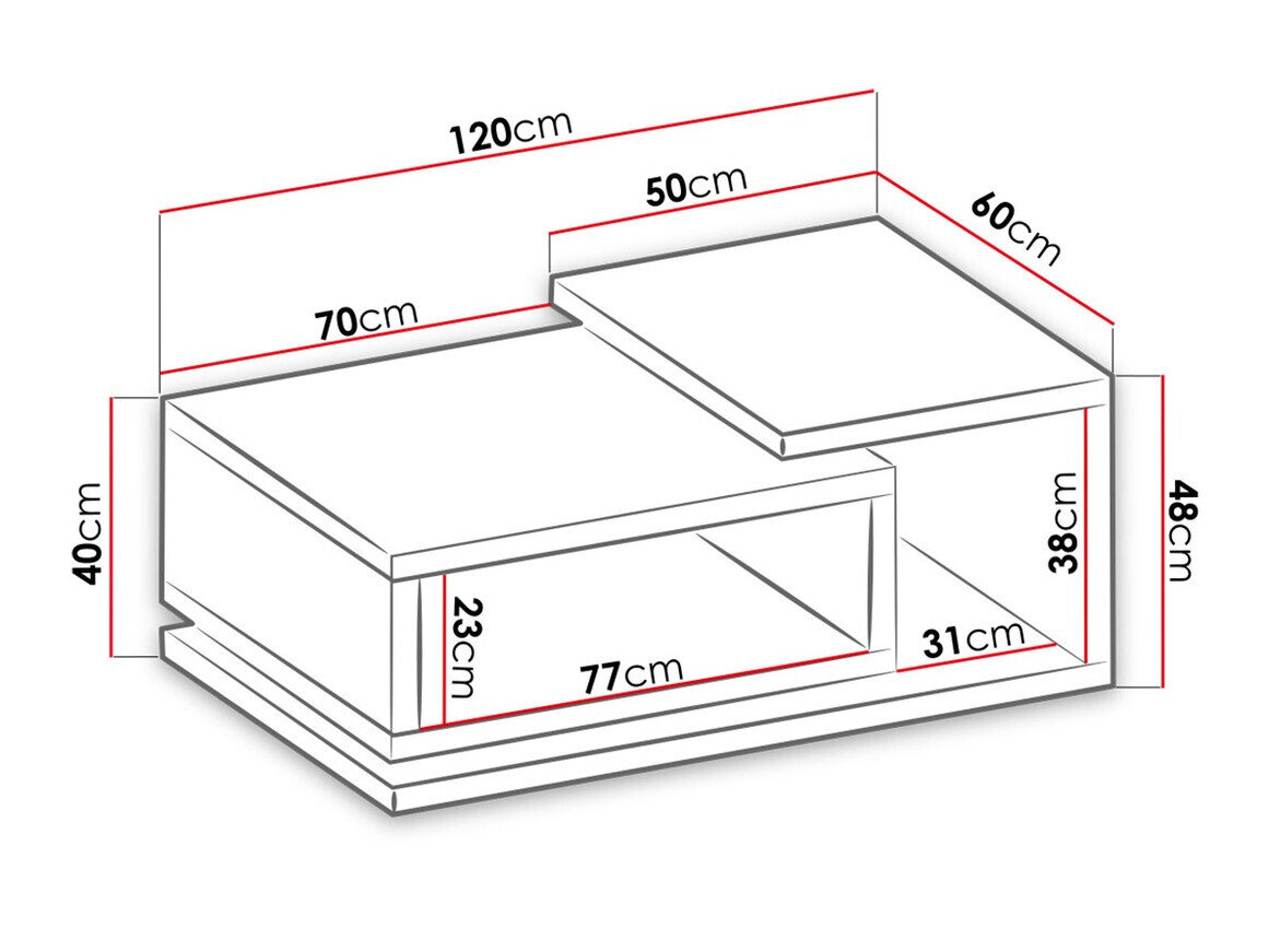 Sofabord Lutiva 104 (Mat sort)