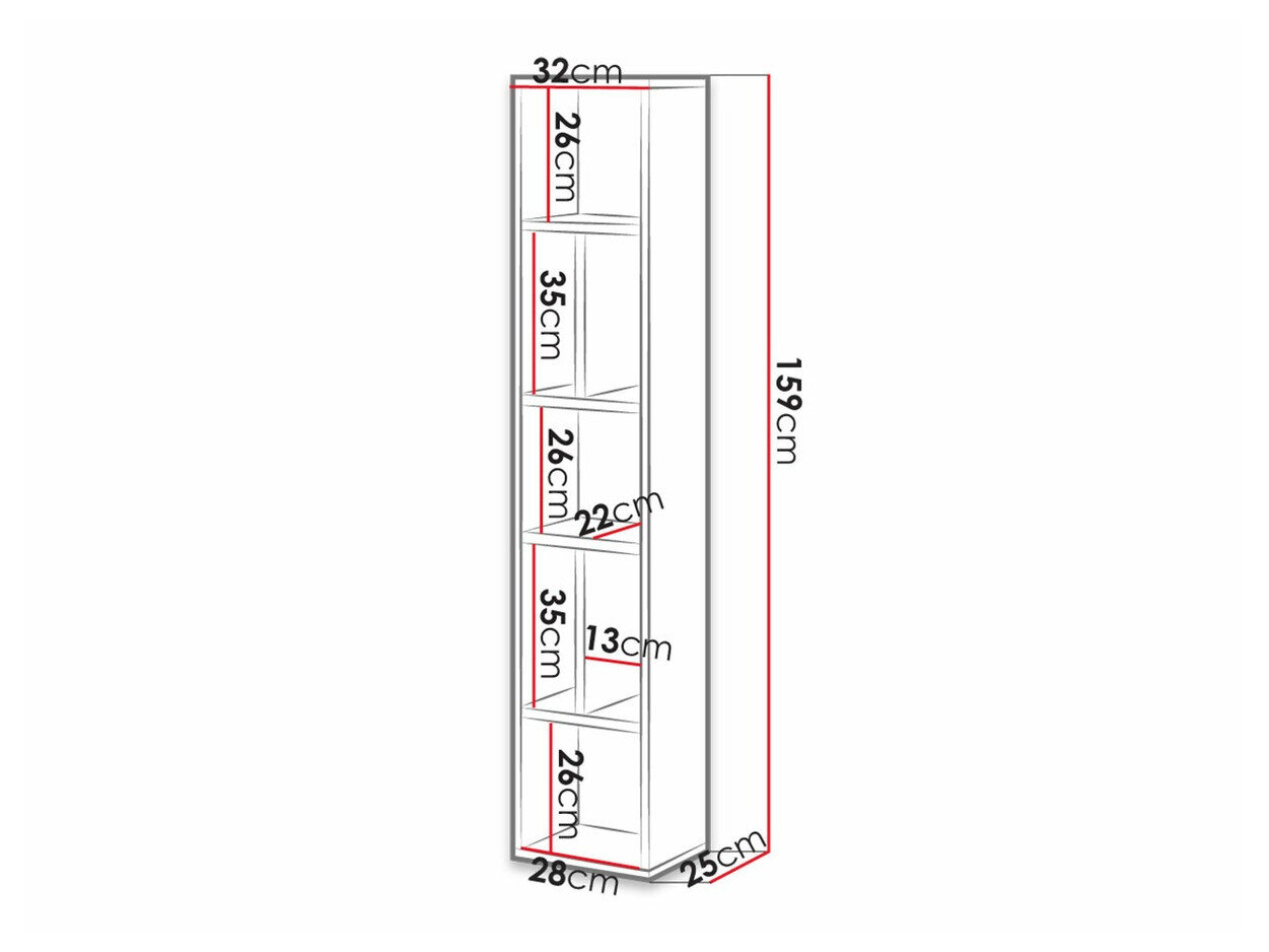 Vægreol Torsone 106 (Hvid + Glansfuld hvid + San remo eg)