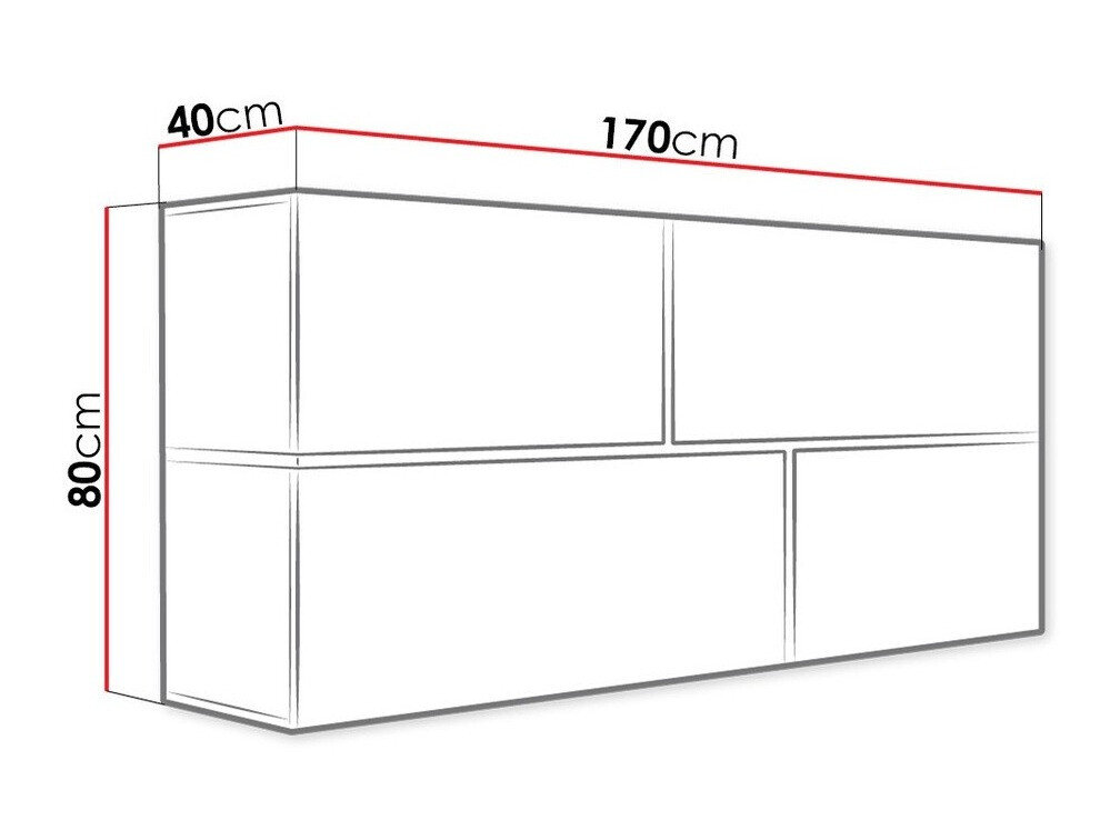 Vægskab Charlotte 100 (Hvid + Glansfuld hvid + Sort)
