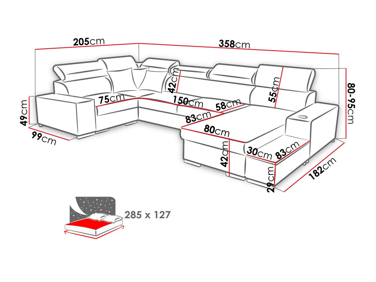 Hjørnesofa Pearland 101