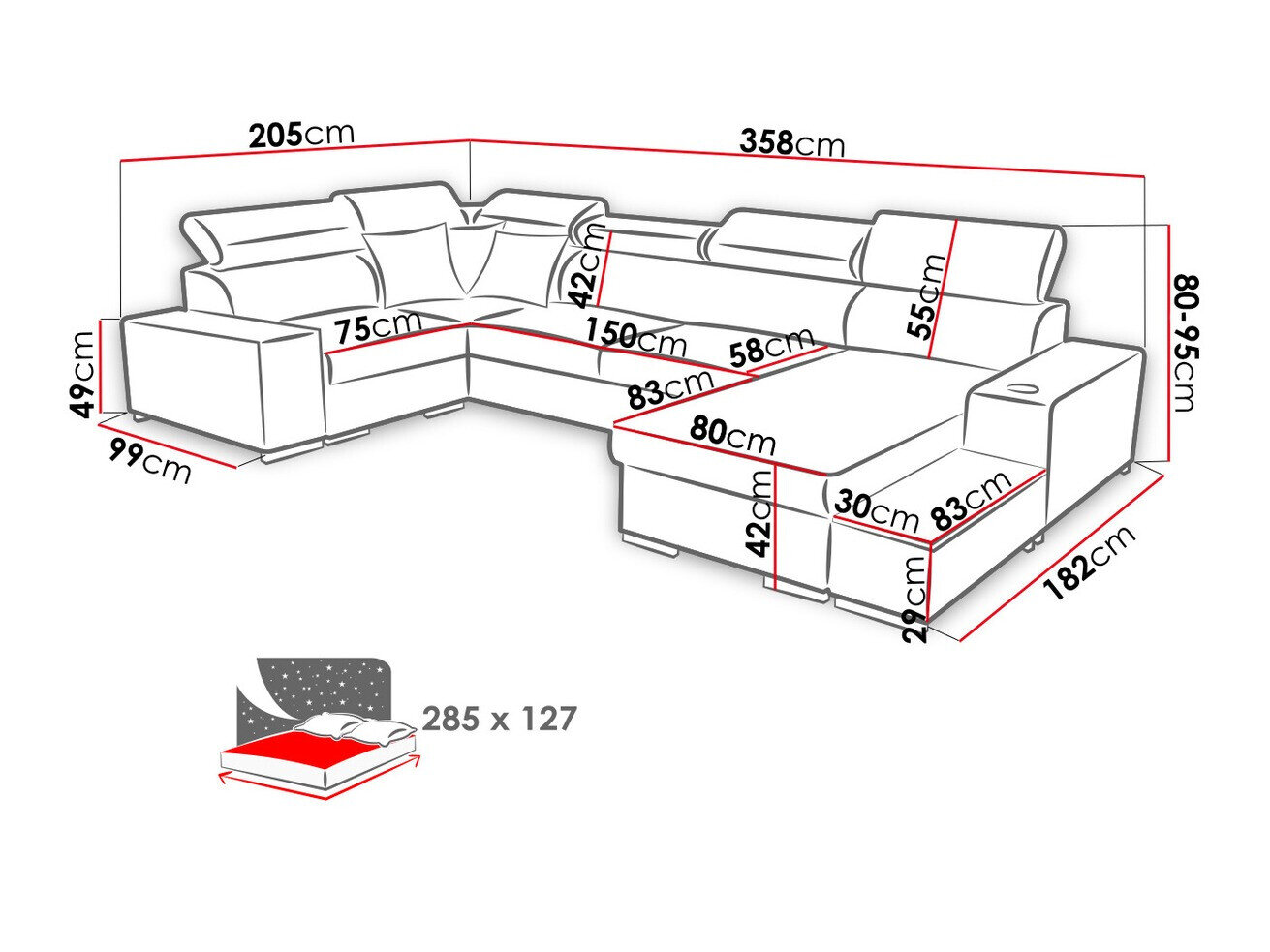 Hjørnesofa Pearland 101