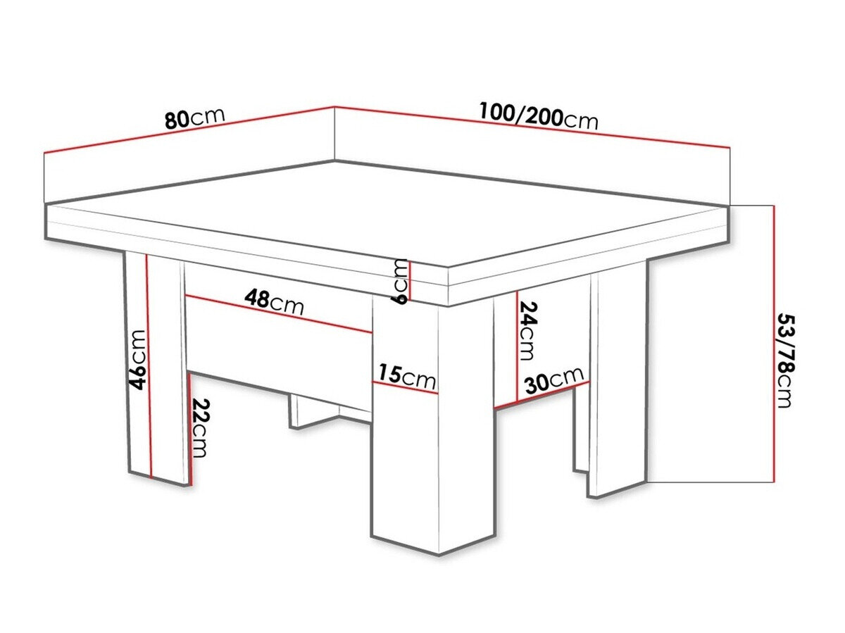 Transformer sofabord Stanton 102 (Sonoma eg)