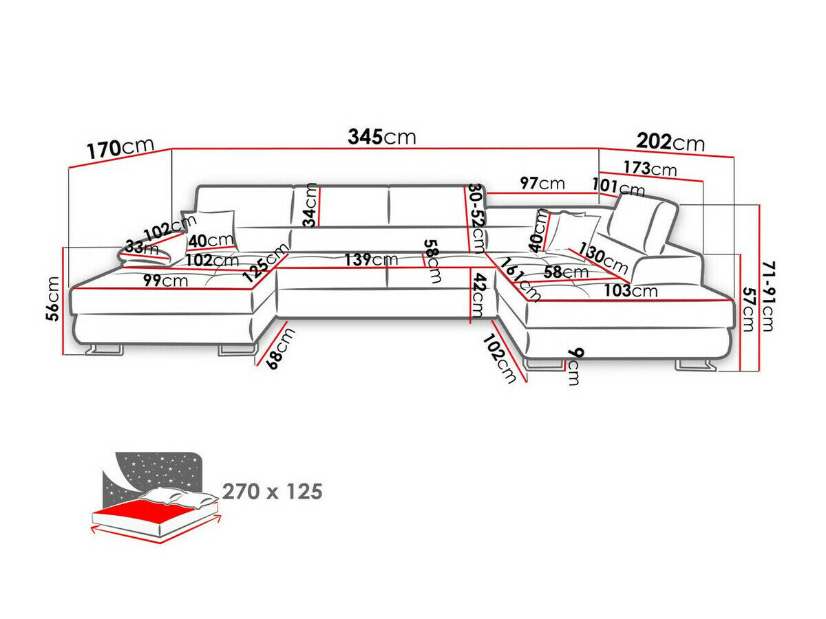 Hjørnesofa Comfivo 190 (Matana 19 + Matana 17)