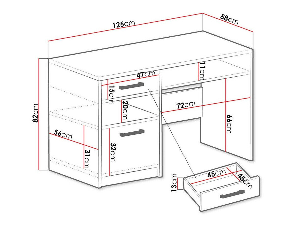 Skrivebord Delbalo 102 (Lilla + Gylden)