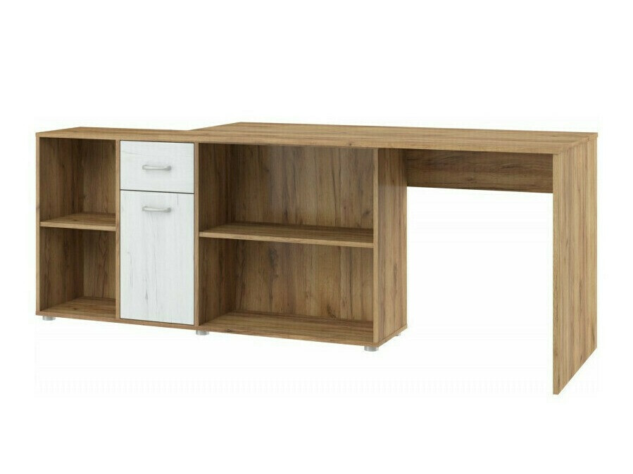 Hjørneskrivebord Gilroy 113 (Craft egetræ + Craft hvid)