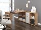 Hjørneskrivebord Gilroy 113 (Sonoma eg + Glansfuld hvid)
