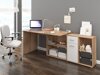Hjørneskrivebord Gilroy 113 (Sonoma eg + Glansfuld hvid)