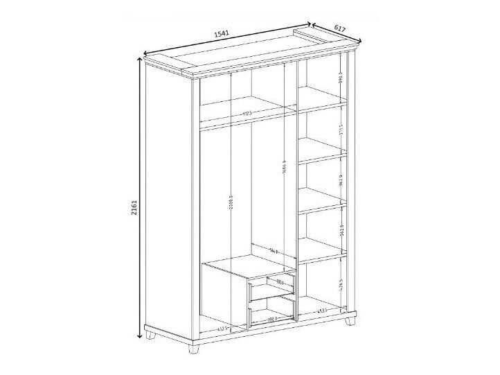 Garderobeskab Tolnue 114 (Mørkegrøn + Lefkas eg)