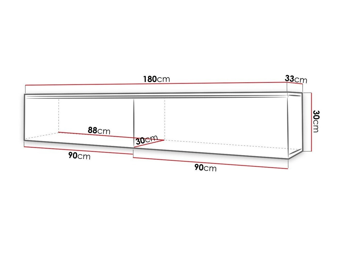 TV-bord Sarasota 121 (Hvid + Glansfuld hvid)