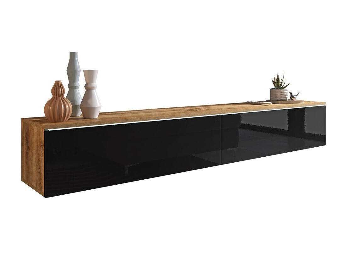 TV-bord Scientia I (Wotan eg + Blank sort)