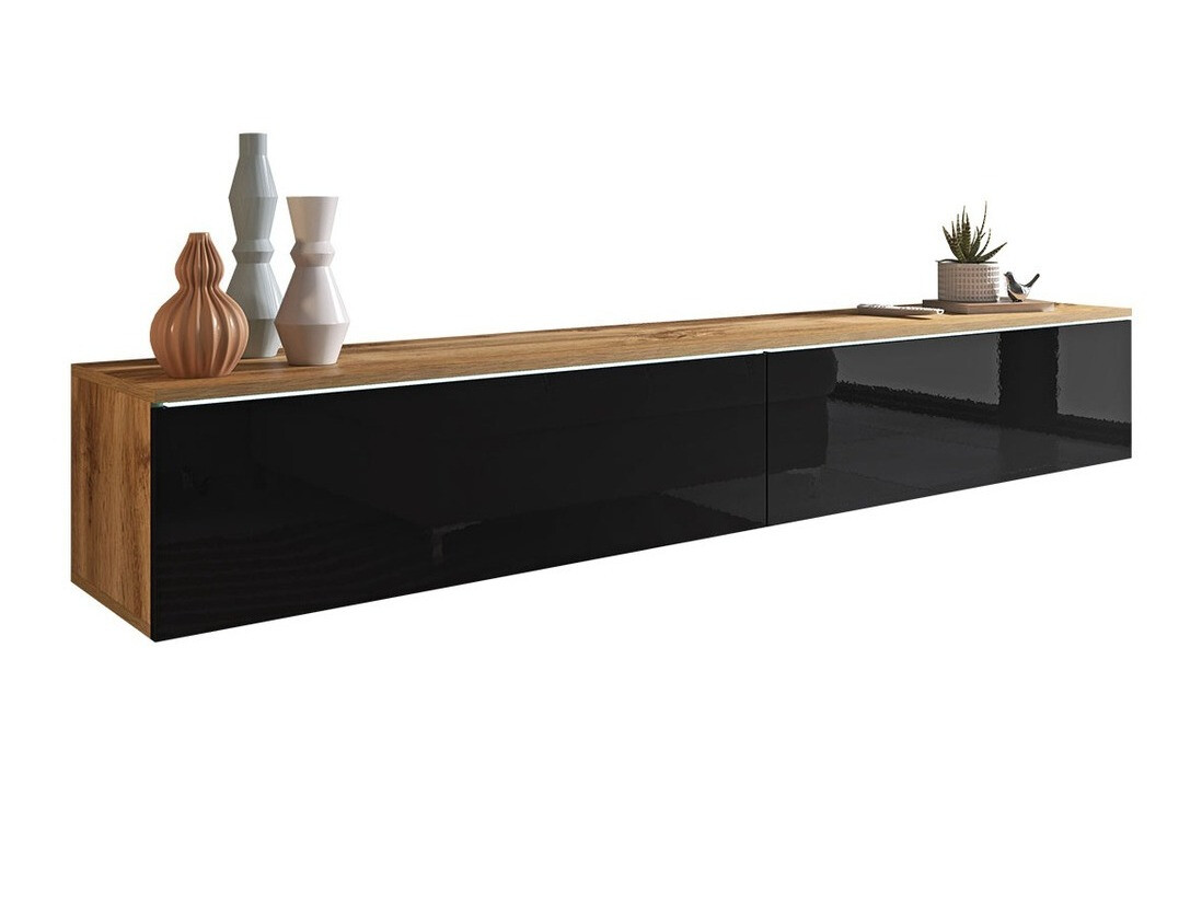 TV-bord Scientia I (Wotan eg + Blank sort)
