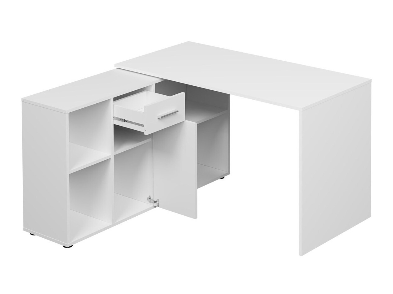 Hjørneskrivebord Bristol 122 (Beton + Hvid)