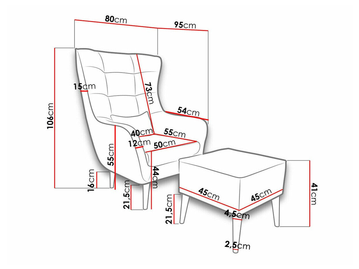 Lænestol Comfivo 206 (Kronos 09)