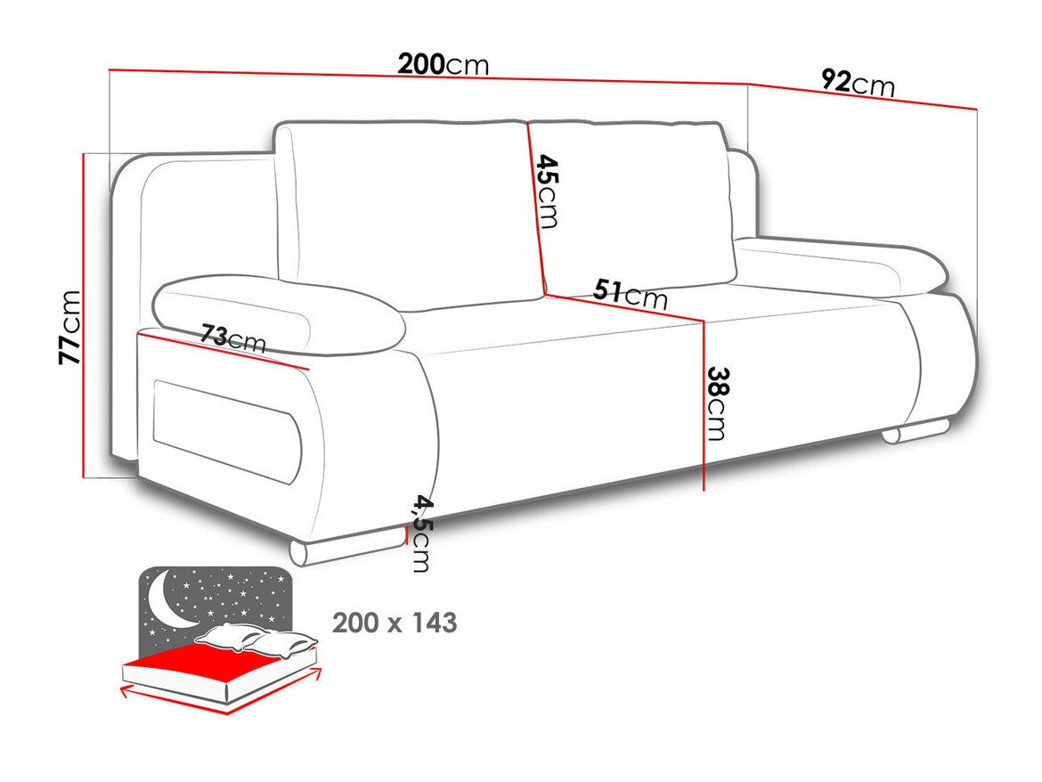 Sovesofa Comfivo 144 (Alova 68 + Matana 17)