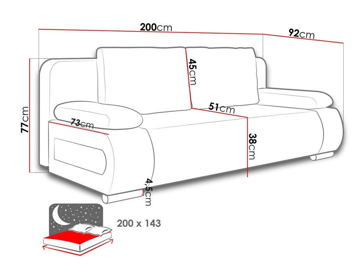 Sovesofa Comfivo 144 (Uttario Velvet 2954 + Uttario Velvet 2951)