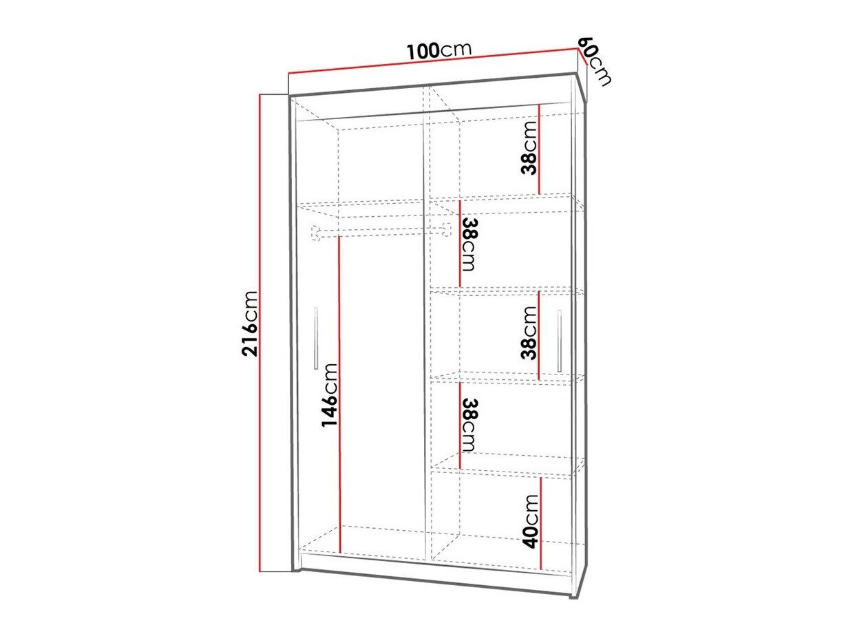 Garderobeskab Toledo 108 (Sonoma eg)
