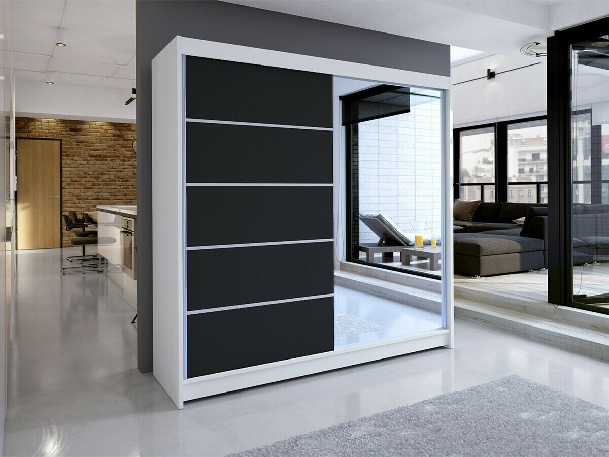 Garderobeskab Closico Cavaris III (Hvid + Sort)
