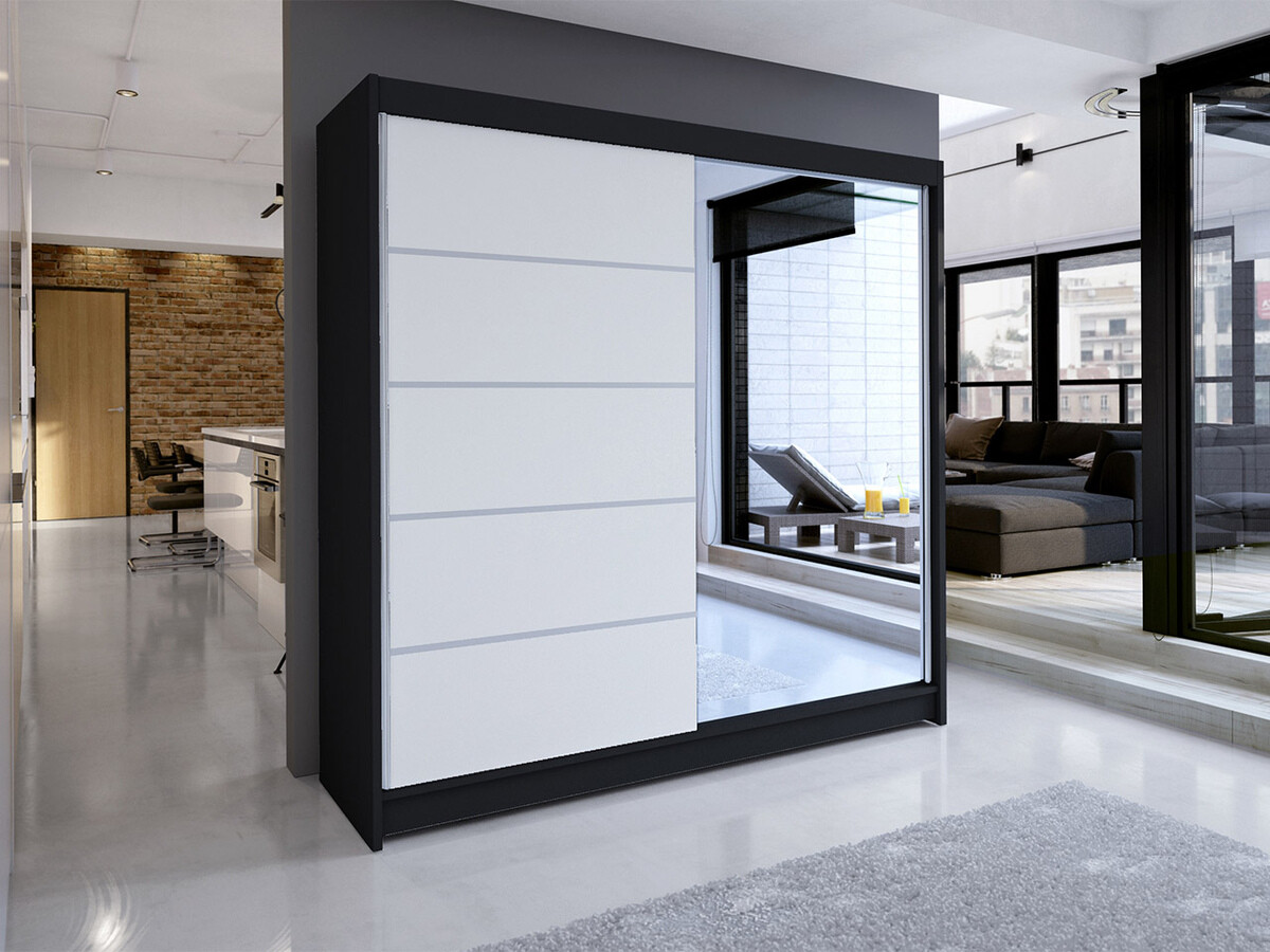 Garderobeskab Closico Cavaris III (Sort + Hvid)