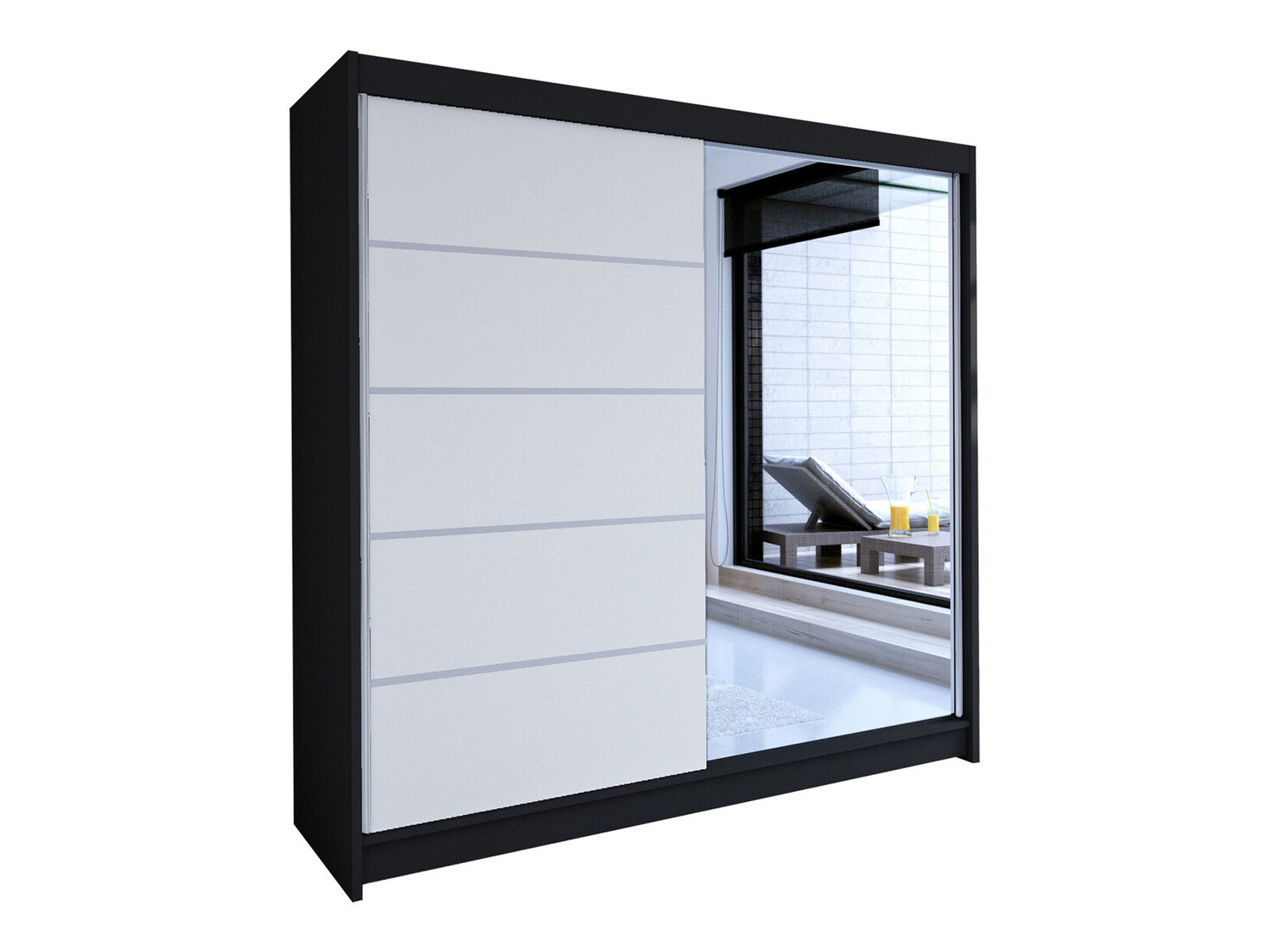 Garderobeskab Closico Cavaris III (Sort + Hvid)