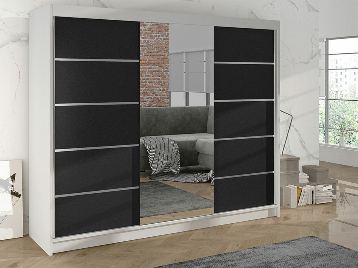 Garderobeskab Closico Durion IV (Hvid + Sort)