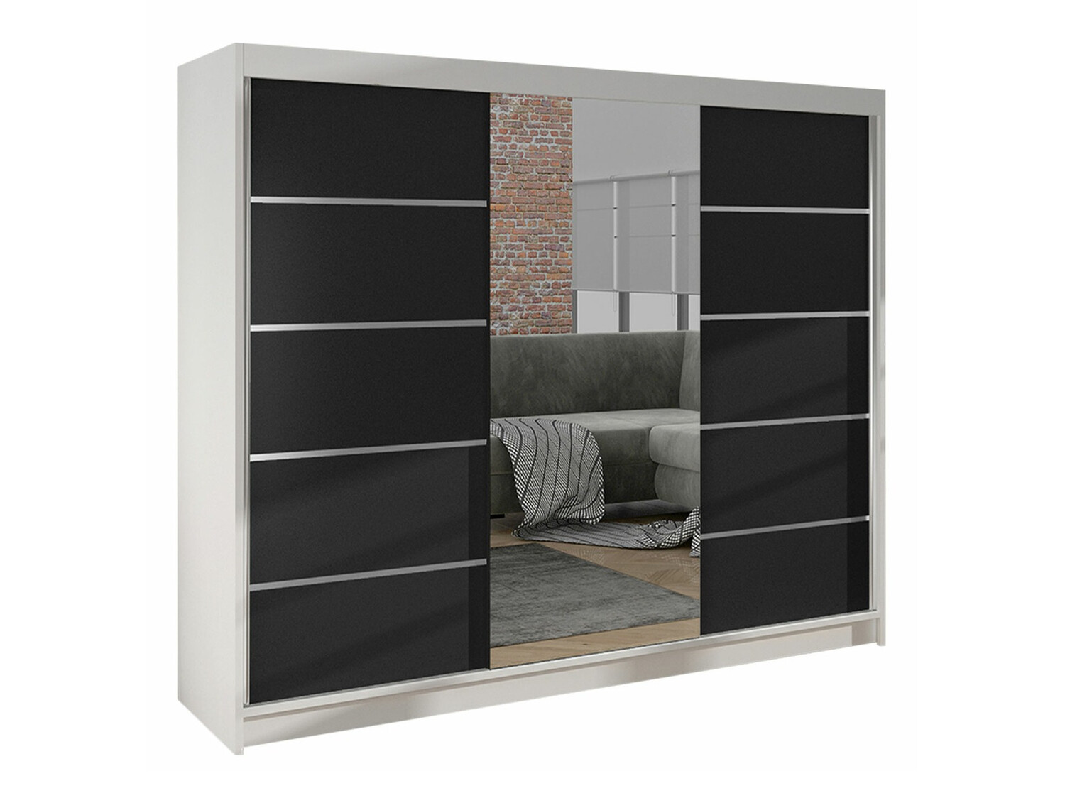 Garderobeskab Closico Durion IV (Hvid + Sort)
