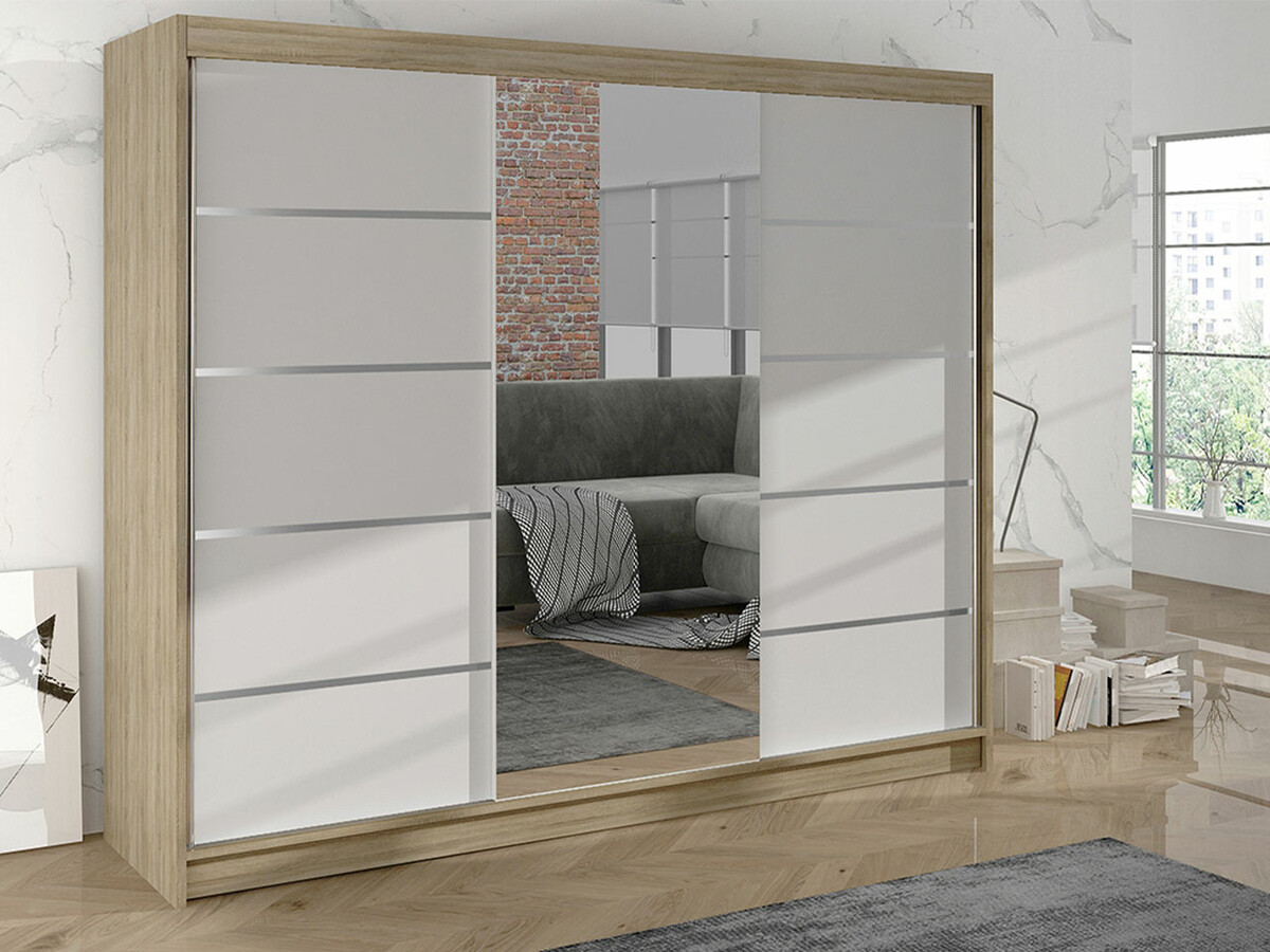 Garderobeskab Closico Durion IV (Sonoma eg + Hvid)