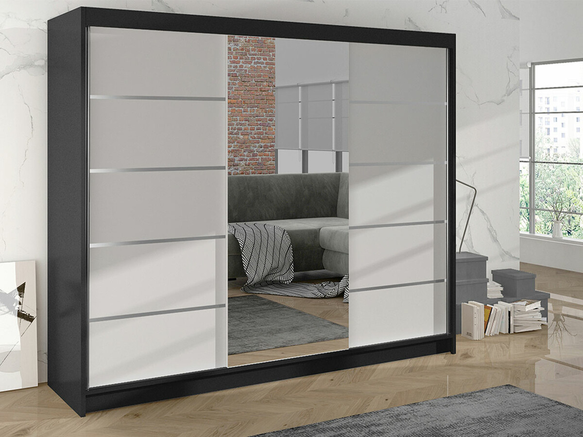 Garderobeskab Closico Durion IV (Sort + Hvid)