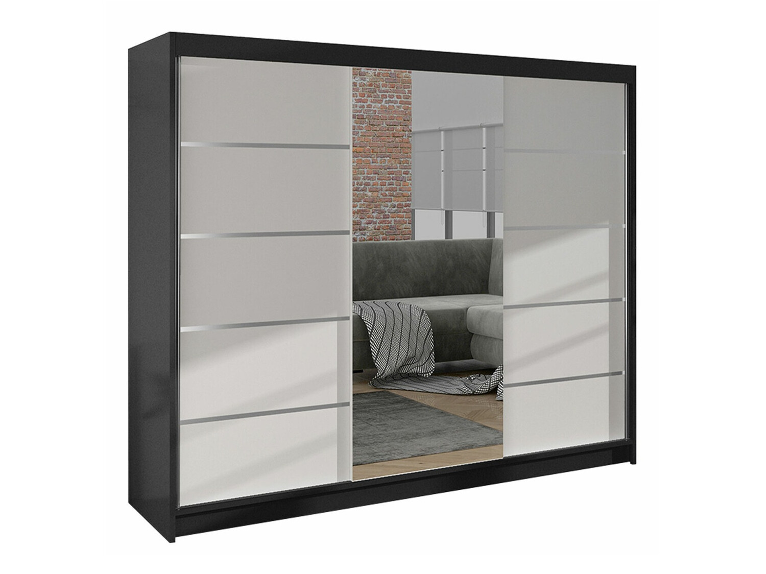Garderobeskab Closico Durion IV (Sort + Hvid)